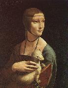  Leonardo  Da Vinci Portrait of Cecilia Gallarani oil painting artist